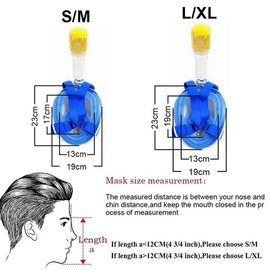 Snorkel Mask Anti Fog Full Face Swimming Diving Scuba Goggle Mask for Adult Kids (L/XL Black)