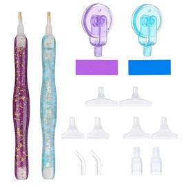 18 Pcs Diamond Painting Pen Kit,5D Resin Diamond Art Pen,Diamond Painting Accessories Tools with Multi Replacement Pen Heads and Glue Clay for DIY Craft
