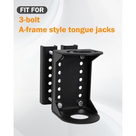 Autoholic Trailer Tongue Jack Stand Bracket Bolt-On Relocation Kit Fit for 3-Bolt and A-Frame Style Tongue Jack Black Steel Electric Trailer Jack Mounting Kit