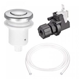 sourcing map Garbage Disposal Air Switch Button 32mm Dia for Sink Top Waste Disposer with Air Hose, Micro Switch