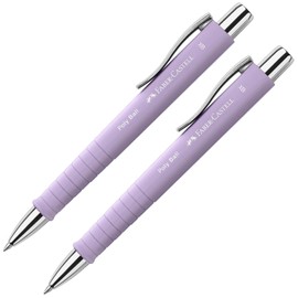 Faber-Castell FABER-CASTELL 205090 - Kugelschreiber Poly Ball sweet lilac, 2 Stück, mit auswechselbarer XB Mine, dokumentenecht