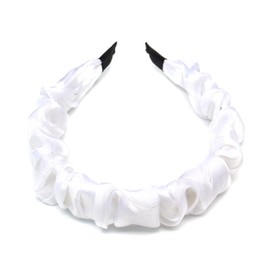 QinGoo Satin Feel White Headband Women Headband Hair Accessories Headdress Elegant Girls Hair Accessory 1 Piece (White)