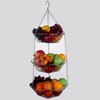 JUNCHU CHERRY 3-Tier Wire Fruit Hanging Basket, non-Punching Wall Hanging