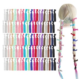 MEEDEE 100 Pack Pastel Rainbow Netural Elastic Hair Ties For Women No Crease Soft Elastic Ribbon Knotted Hair Ties No Damage Pony Tails Hair Ties Ouchless Hair Ties Yoga Hair Ties Elastic Bracelets