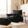 Big Joe Foam Beanbag Chair, Imperial Lounger, Black Plush