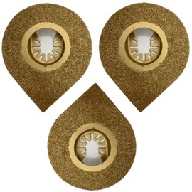 3 Pack - 70mm Carbide Teardrop Multi Tool Blades for Grout Removal & Sanding Cutter Saw Set Compatible with Dremel Fein Multimaster Makita Etc Oscillating