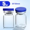 COTOM 5ml Glass Vials Sterile Empty Vials with Caps and