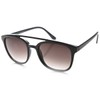 zeroUV Squared Bold Frame Plastic Aviator Sunglasses (Shiny-Black Lavender)