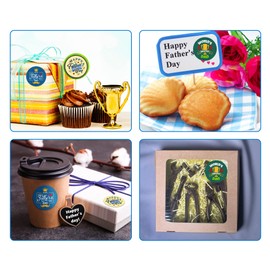 FaCraft 36PCS Fathers Day Stickers 1.5" Fathers Day Stickers Labels Happy Fathers Day Gift Tags Father's Day Labels Stickers for Envelope Seals Cards Wrap Box Fathers Day Pary Favor Decorations