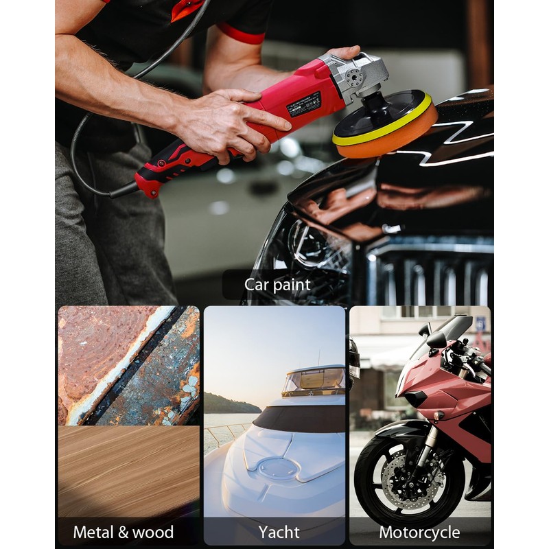 AVID POWER Car Buffer Polisher, 1200W 7 Inch/6 Inch Rotary