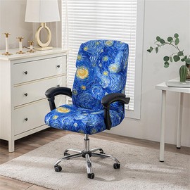 BSYMDH Printed Computer Chair Slipcover Stretch Office Chair Covers Durable Zipper Stretch Computer Desk Chair Cover Gaming Chair Covers Universal Desk Rotating Chair Slipcovers,05