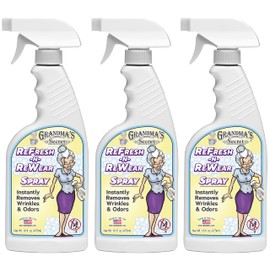 Grandma's Secret Refresh N ReWear Spray - Instantly Removes Wrinkles & Odors - Wrinkle Release, Fabric Refresher Spray, Chlorine, Bleach and Toxin-Free - 16 Ounce, 3 Pack