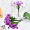 6 Bundles Artificial Violet Flowers, Faux Silk Outdoor Flowers, Purple