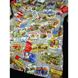 Reyn Spooner NEW! REYN SPOONER CAMP SHIRT  -M- CUBAN CIGAR SMOKE HAVANA INDIAN JAPAN USA LAWN