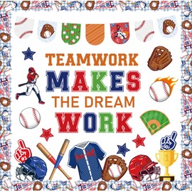 Shejdgart Baseball Bulletin Board Decorations - Baseball Classroom Decorations, Sport Paper Cutouts Bulletin Board Set, School Office Chalkboard Wall Decor Supplies