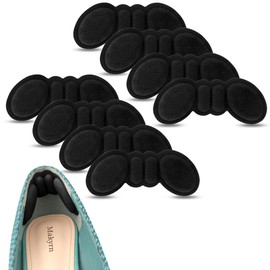 Makryn Premium Foam Heel Pads for Shoe That are Too Big Inserts Grips, Back of Heel Cushions Protectors Liner Heel Slip Pads,Blisters,Filler for Loose Shoe Fit (Black)
