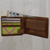 Skull Vintage Leather Wallet with Skull Men's Biker Wallet, brown,