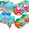 Christmas in July Decorations,151PCS Christmas in July Party Plates and