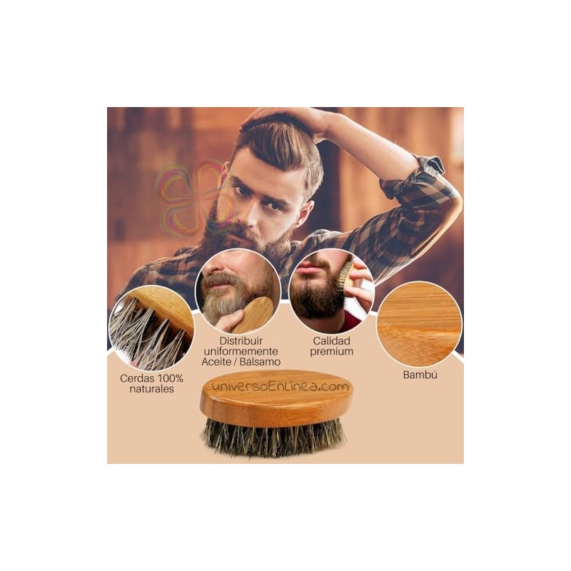 Piezas Kit Barba Accesorios Cuidado Rasurado Bigote Afeitado Cepillo Tijera