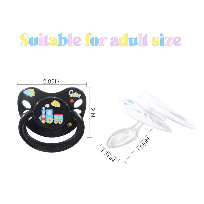 Landofgenie Adult Size Printed Dummy Large Teat Shield Dummy Black