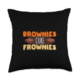Brownies Cure Frownies Chocolate Brownie Baker Throw Pillow