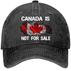 crusmary Canada is Not for Sale Hat Vintage Cotton Washed Baseball Caps for Men Women Adjustable Graphic Hat Black