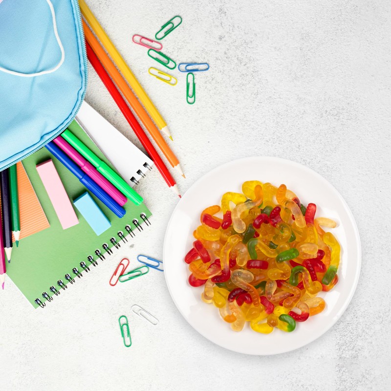 Candy Break Fruity & Sweet Gummy Worms, Gummy Candies with