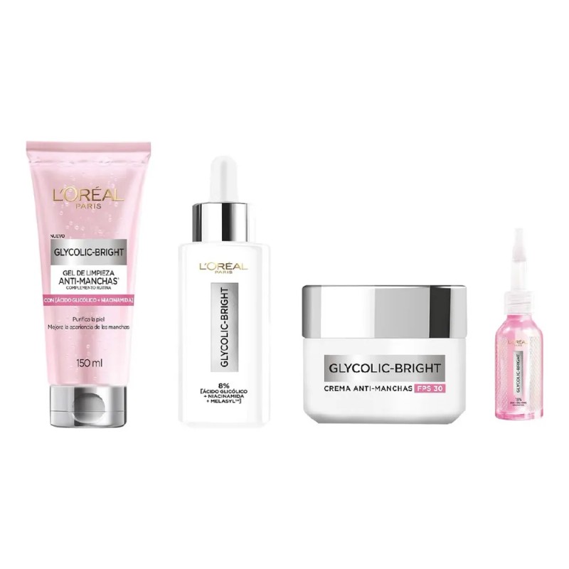 Skincare Peeling Anti Manchas Glycolic Kit 4 Pasos
