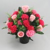Just Because Silk Flowers Artificial Flowers Grave pot arrangement Pink