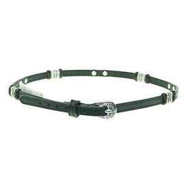 M & F Western Men's Rawhide Laced And Leather Braided Hat Band Black One Size