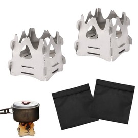 2 Pcs Foldable Stove,Portable Camping Stove for Outdoor Cooking, Lightweight Easy to Assemble Stove for Camping Backpacking Hunting Hiking Picnic BBQ Emergency Use