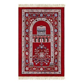 JNGUOSICN Muslim Prayer Mat with Tassels Lightweight Portable Islamic Turkish Rug Soft Padded Cushion Praying Carpet Ramadan Gift for Women Men