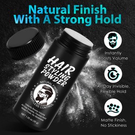 Texture Powder for Men, Hair Styling Powder for Men, Designed for All Hair Types with Matte Finish, 24 Hour Hold, Easy to Apply with No Oil or Greasy Residue - 1.05 oz