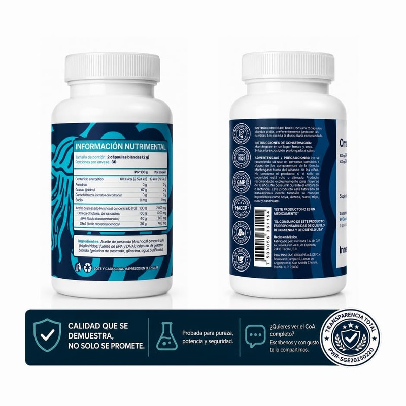 InnerMe Omega 3 TG | 800mg EPA + 400mg DHA
