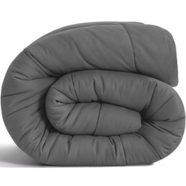 NTBAY Twin Comforter - Down Alternative Comforter Duvet Insert, All Season Bedding Quilted Comforter with Corner Tabs, Machine Washable, Soft Comforter Only, Dark Grey