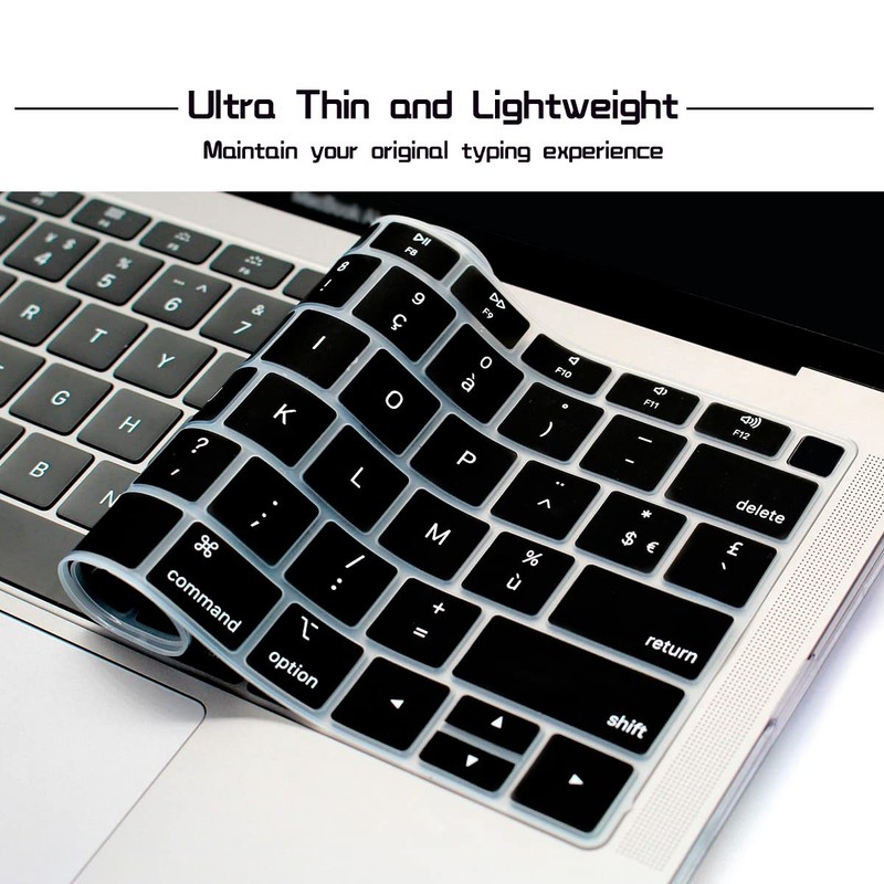 HRH French AZERTY Language Silicone Keyboard Cover Skin for MacBook