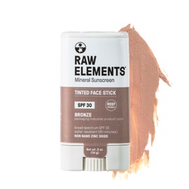 Raw Elements Raw Element Protector Solar Con Tinte Facial Ultra Hidratante, Spf 30+, Crema Facial Mineral No Tóxica, Óxido De Zinc No Nano, Apto Para 