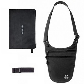 Travel Money Belt Under Clothes,RFID Passport Wallet, Hidden Money Belt for Travel Women Men, Secure Wallet to Protect Cash, Credit Cards