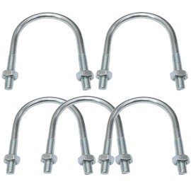 AERZETIX - C48540 - Set of 5 U bolts and 10 nuts - U-bolt - M10-110x73mm - made of galvanised carbon steel - for pipelines