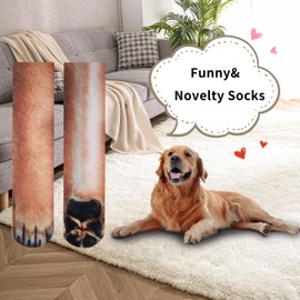Chambom White Elephant Gifts for Adults - Funny Animal Paw Socks Gag Gifts Novelty Feet Paws Socks Christmas Stocking Stuffers for Men Women Teen - Dog Paw