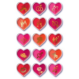 AVERY Zweckform 55179 Deko Sticker Herzen (3D Effekt) 15 Aufkleber