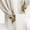Set of 2 Antique Brass Gold Metal Peacock Curtain Tie