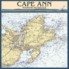 Cape Ann, Massachusetts, Nautical Chart (Absorbent Ceramic Coaster, Single, Cork