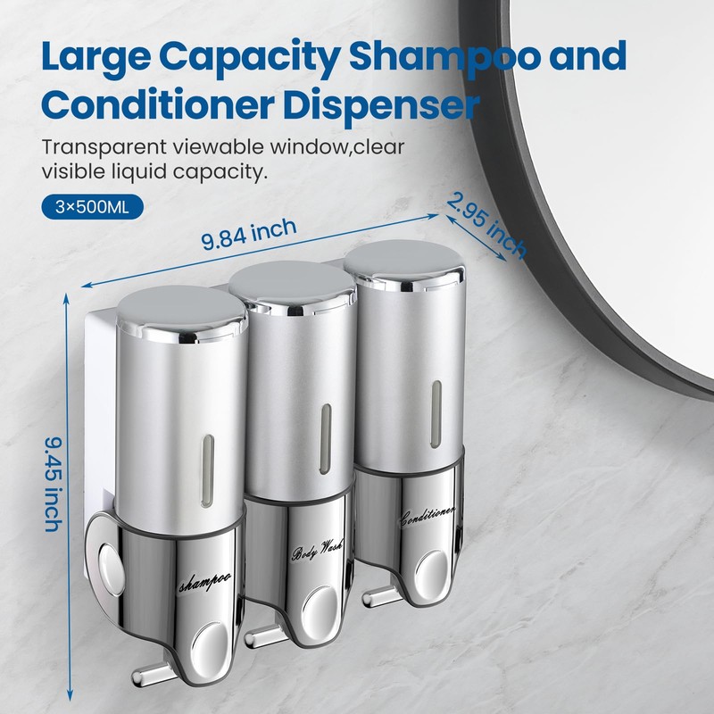 Shampoo and Conditioner Dispenser,Dispensers for The Shower,Shower Soap Dispenser 3