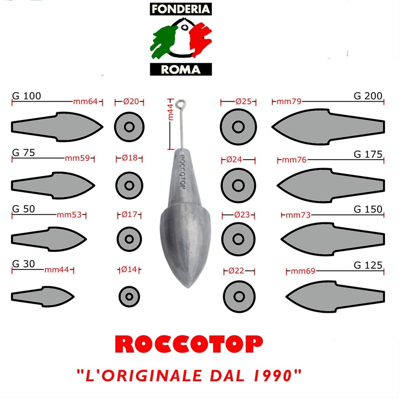 Fonderia Roma Roccotop Lead with Rod, Grigio Piombo, 125 g