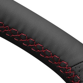 MEWANT Black Leather Steering Wheel Cover for Subaru WRX 2015-2019 / Levorg 2015-2019/ Made of Microfiber Leather/WRX (STI) Steering Wheel Cover