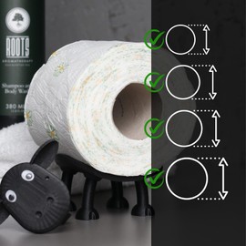 Cadovation Sheep Toilet Roll Holder - Toilet Roll Holder Made of Organic Plastic - Funny Bathroom Decoration - Suitable for All Roll Sizes - Set of 3 - Made in Germany