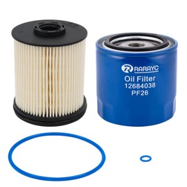 RARAYC 6.6L Duramax Filter Set PF26 Oil Filter & TP1015 Fuel Filter Compatible with 2020-2024 Chevy Silverado/GMC Sierra2500HD 3500HD | OE Replacement (Part# PF26, TP1015)