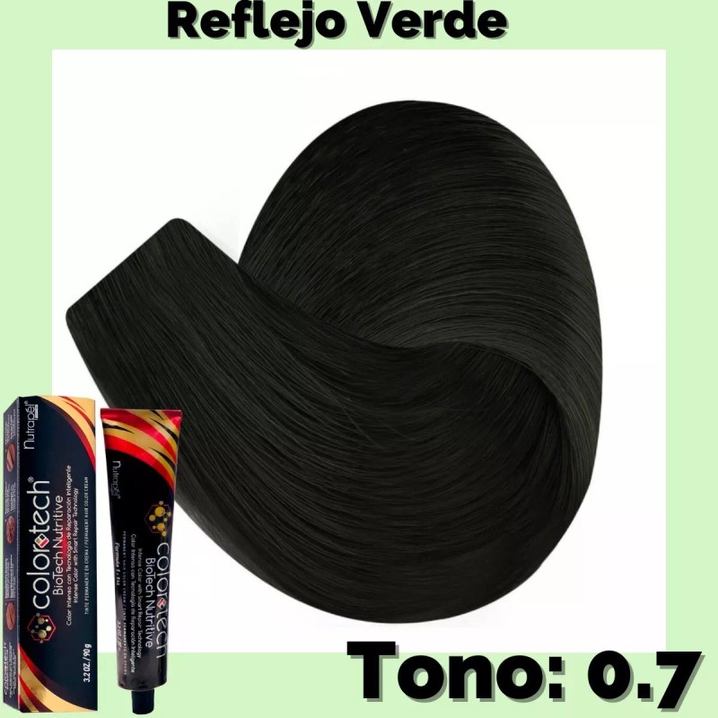 Nutrapel Color Tech Tinte Tono Chromo 0.7 Verde Reflejo Natural
