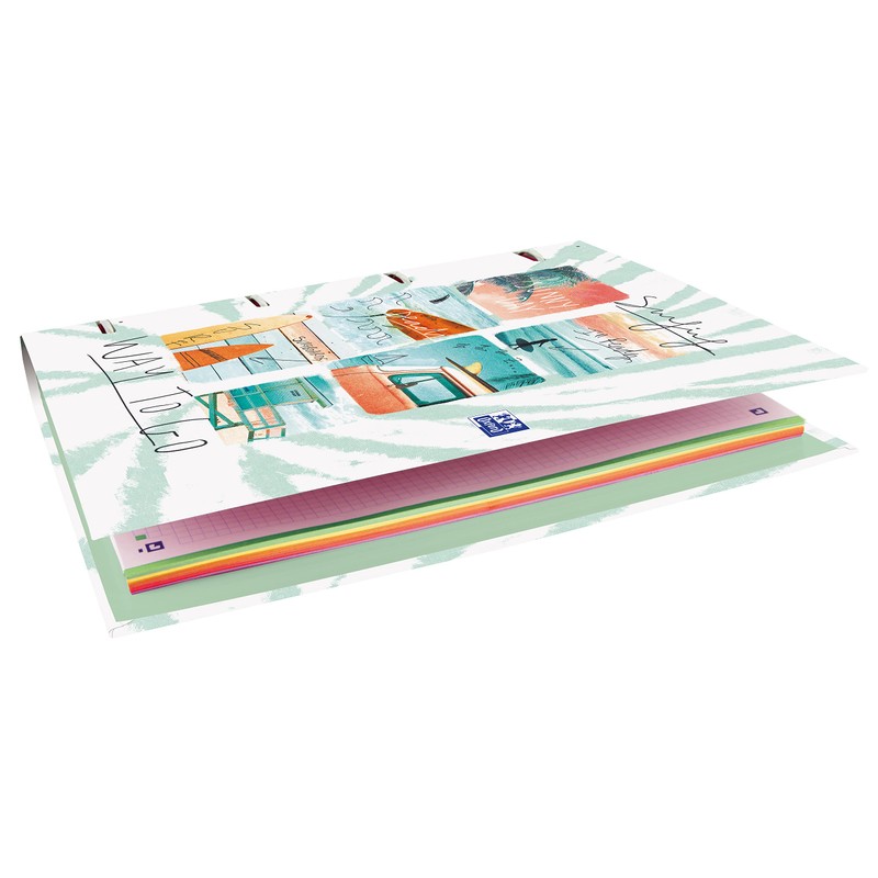 Oxford, A4+ 4 Ring Binder, Extra Cover, Rubber Closure, Includes